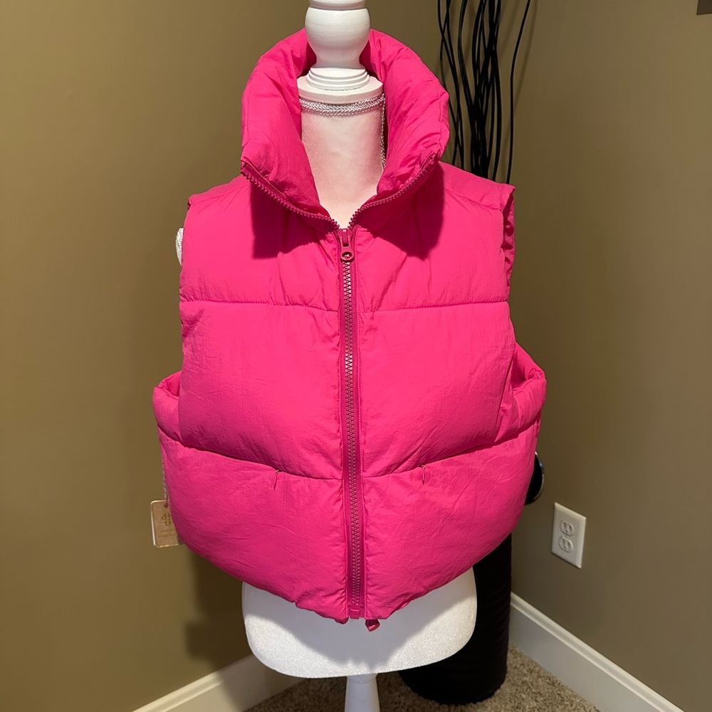 NWT Simply Southern Hot Pink Puffer Vest